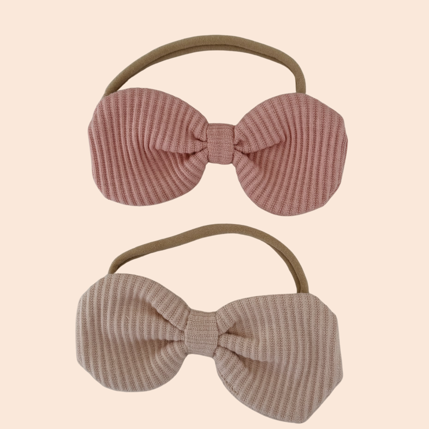 Two Pack Cream & Pink Headbands
