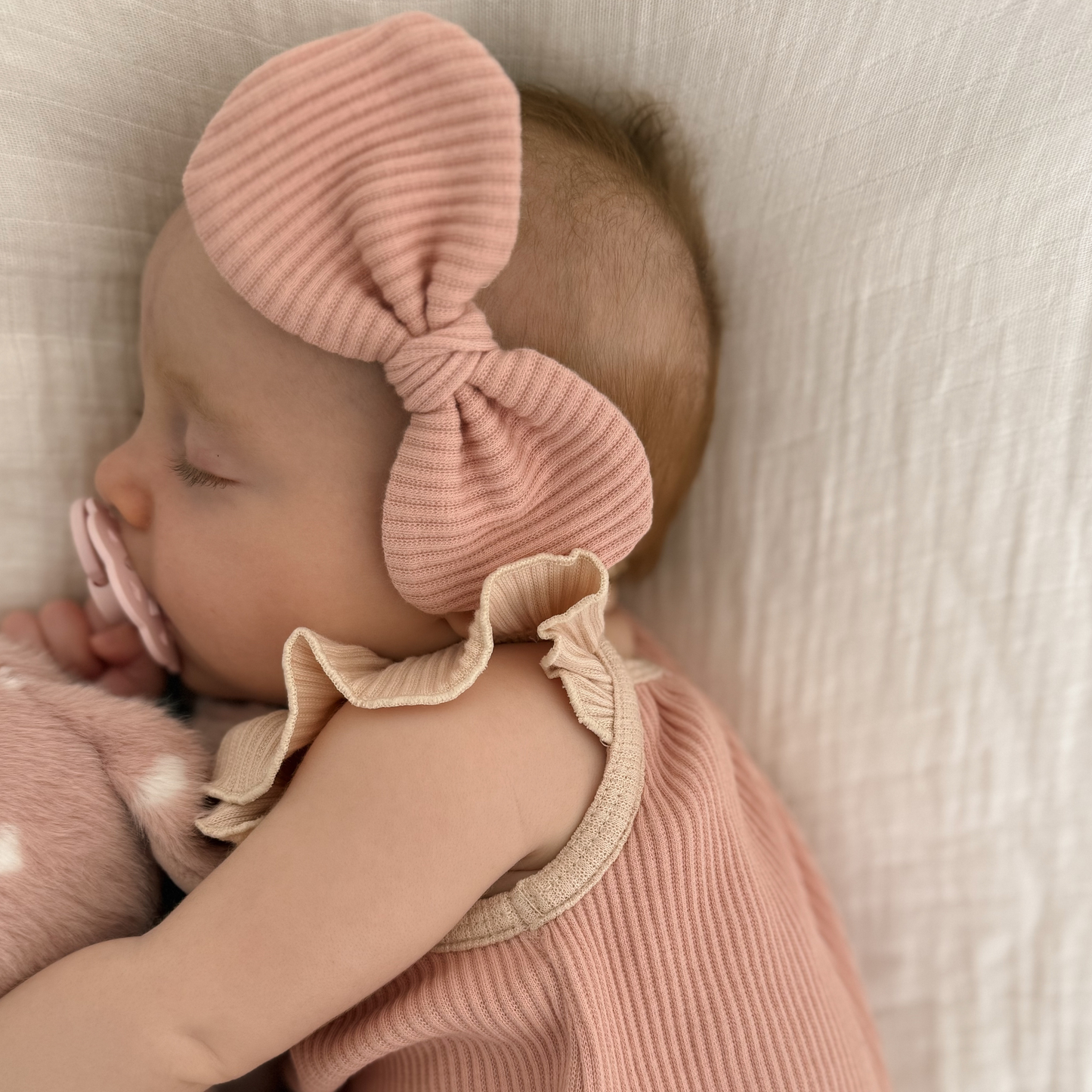 Two Pack Cream & Pink Headbands