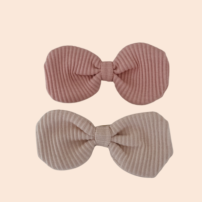 Two Pack Cream & Pink Headbands