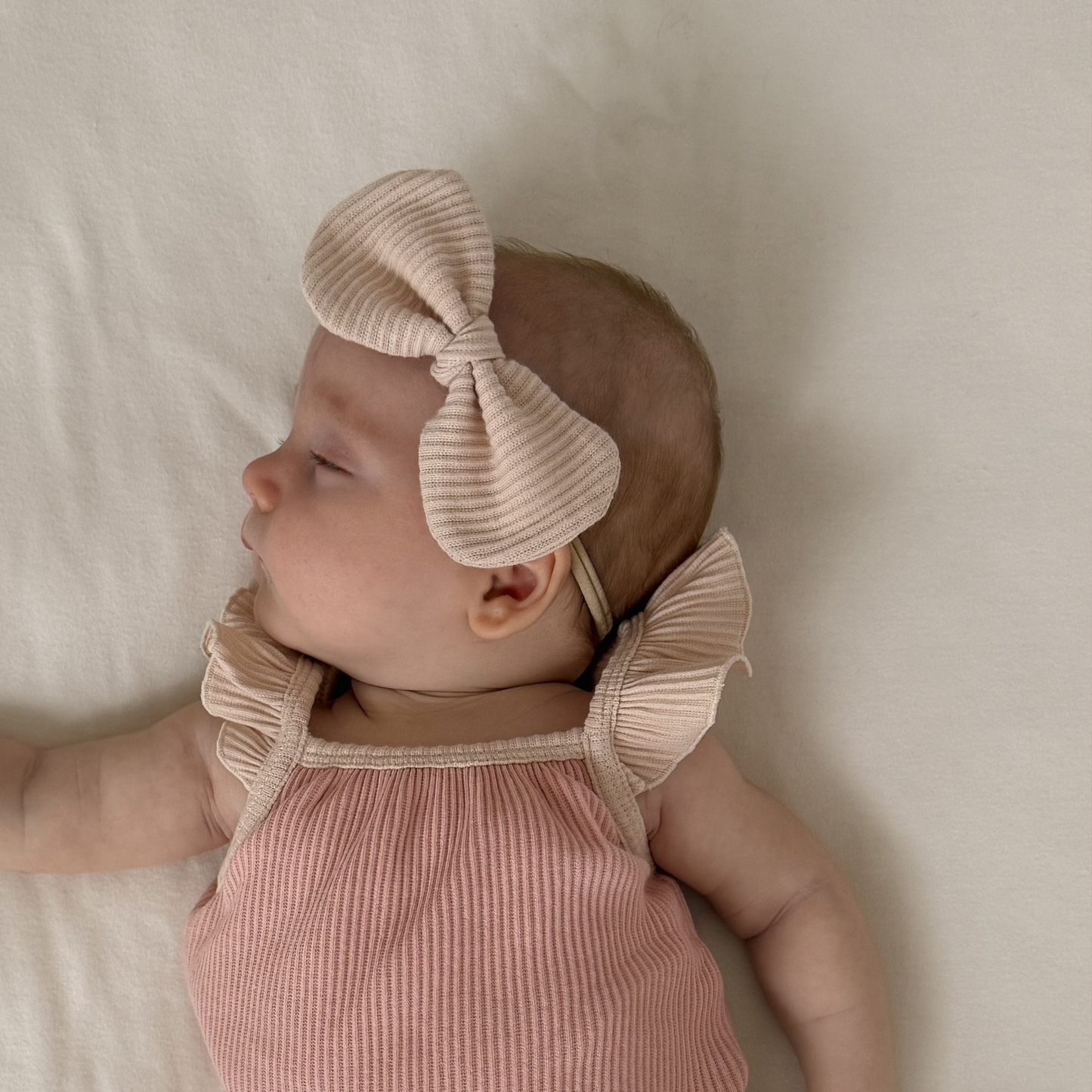 Two Pack Cream & Pink Headbands